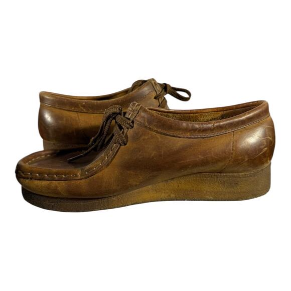 Clark’s Wallabee Moc Toe Leather Shoes Men’s 7 Brown Lace-Up Casual Comfort - Picture 6 of 8